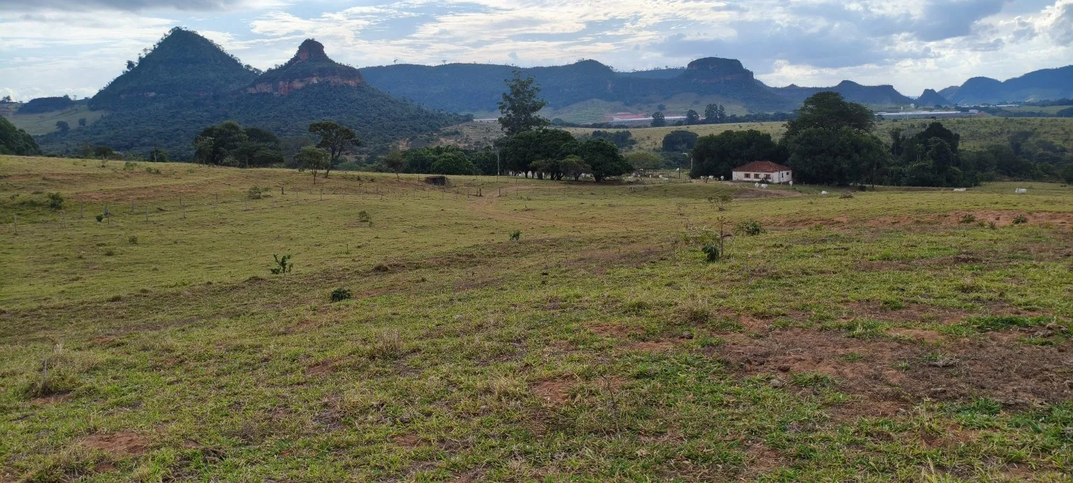 Área aberta, relevo e vegetação em uma mesma propriedade
